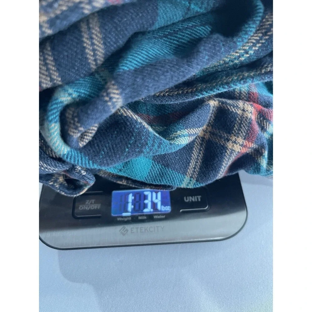 The North Face Men Cotton Blue Plaid Button Down Shirt Size XXL Flannel Heavy